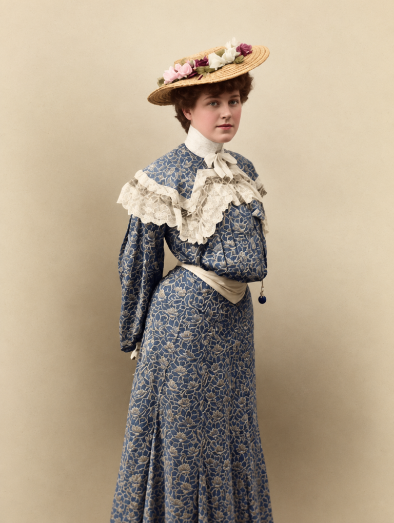 Lucie Juteau colorisée par IA (1903)